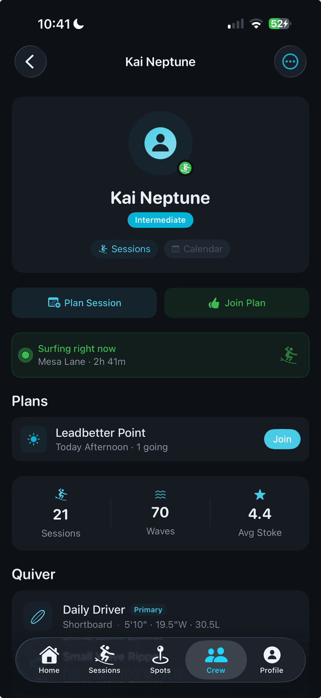 Crew — Live Sessions & Plans